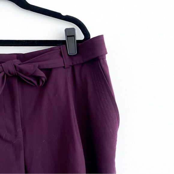 Calvin Klein Trousers Purple Belted Unlined Pants Women's 8 NWT - Picture 5 of 11